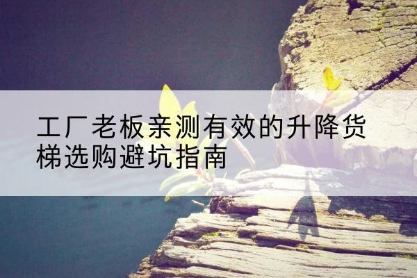 古浪升降货梯怎么选-工厂老板亲测有效的升降货梯选购避坑指南